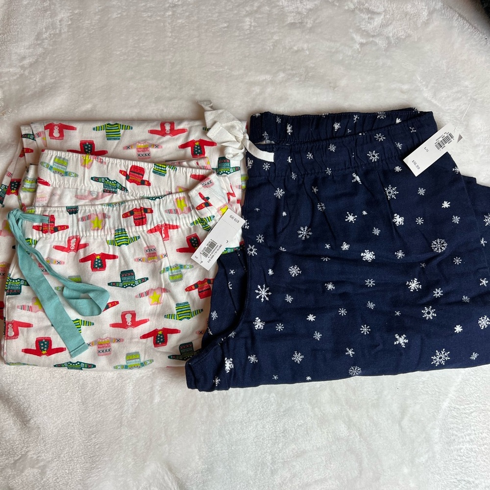 Festive Pajama Pants - Snowflakes and Holiday Prints